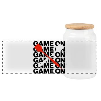 Game On. For all darts fans on the hunt for 180s - Panoramic Cookie Jar with Wooden Lid - white - Front