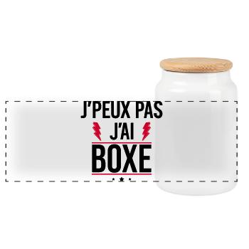 Ich kann nicht, ich boxe Humor Boxen - Panorama Keksdose mit Holzdeckel - Weiß - Vorne