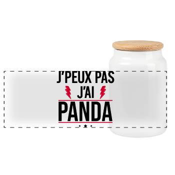 Ich kann nicht, ich habe Panda, Humor, Panda. - Panorama Keksdose mit Holzdeckel - Weiß - Vorne