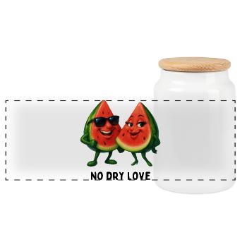 No Dry Love Wassermelone Duo - Panorama Keksdose mit Holzdeckel - Weiß - Vorne