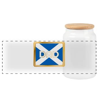 FATHER SCOTLAND DAD - Panoramic Cookie Jar with Wooden Lid - white - Front