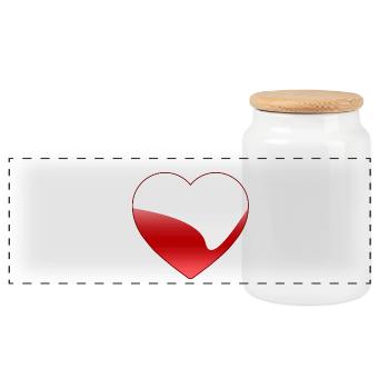 Liebe - Panorama Keksdose mit Holzdeckel - Weiß - Vorne