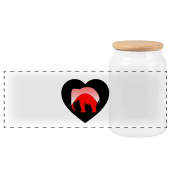 Elefant - Panorama Keksdose mit Holzdeckel - Weiß - Vorne