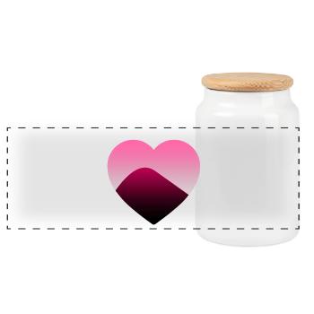 Love - Panoramic Cookie Jar with Wooden Lid - white - Front