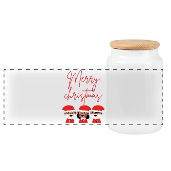 Merry christmas  - Boîte à biscuits avec couvercle en bois - blanc - Devant