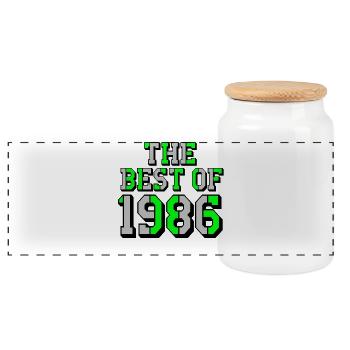Le meilleur de 1986, 40e anniversaire - Boîte à biscuits avec couvercle en bois - blanc - Devant