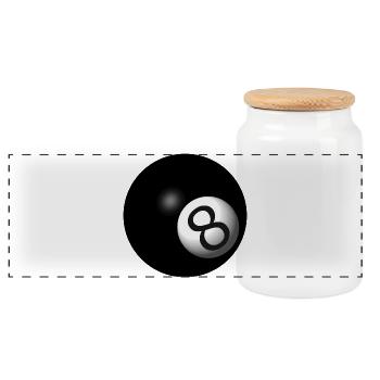 Boule de billard - Boîte à biscuits avec couvercle en bois - blanc - Devant