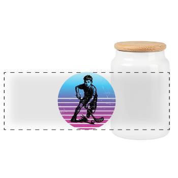 Œuvres de floorball pour votre tenue - Boîte à biscuits avec couvercle en bois - blanc - Devant