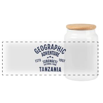 Aventure Géographique Tanzanie Serengeti - Boîte à biscuits avec couvercle en bois - blanc - Devant
