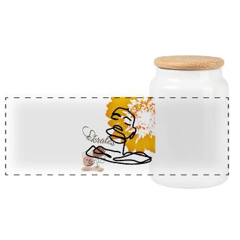 Socrates Boho Soul - Panoramic Cookie Jar with Wooden Lid - white - Front