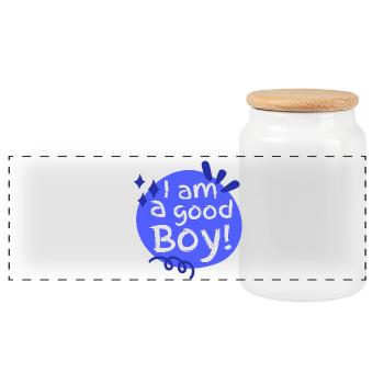 I'm a good boy - Panoramic Cookie Jar with Wooden Lid - white - Front