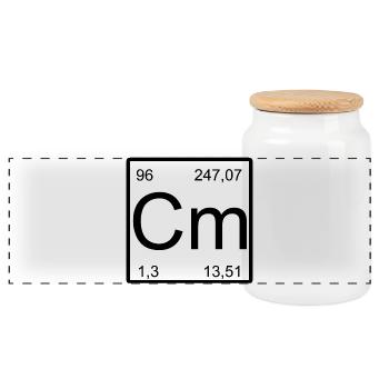 Curium Periodensystem Minimalkunst - Panorama Keksdose mit Holzdeckel - Weiß - Vorne