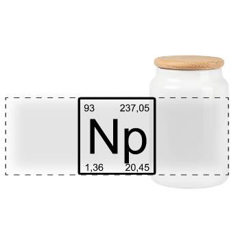 Art Minimal Élémentaire du Neptunium - Boîte à biscuits avec couvercle en bois - blanc - Devant