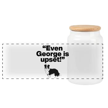 Even George Is Upset, Kennedy Center, Memorial Art - Panorama Keksdose mit Holzdeckel - Weiß - Vorne
