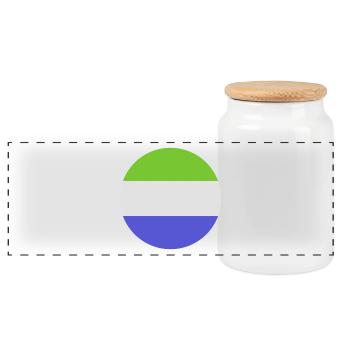 Flagge der Sierra Leone-Runde - Panorama Keksdose mit Holzdeckel - Weiß - Vorne