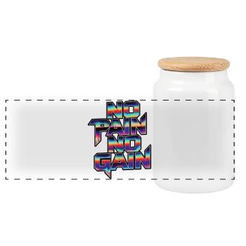 Arc-en-ciel sans douleur sans gain - Boîte à biscuits avec couvercle en bois - blanc - Devant