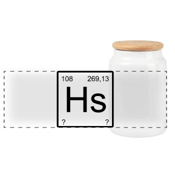 Monogramme élémentaire en hassium - Boîte à biscuits avec couvercle en bois - blanc - Devant