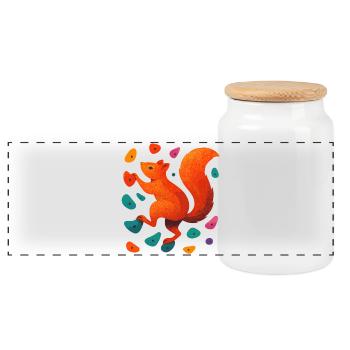 Bouldern Eichhörnchen Klettern Motivation Geschenk - Panorama Keksdose mit Holzdeckel - Weiß - Vorne