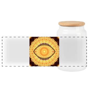 Kaléidoscope du Mandala du Soleil - Boîte à biscuits avec couvercle en bois - blanc - Devant