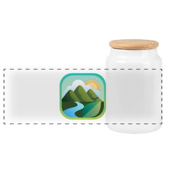 Hiking, nature and mountains - Panoramic Cookie Jar with Wooden Lid - white - Front