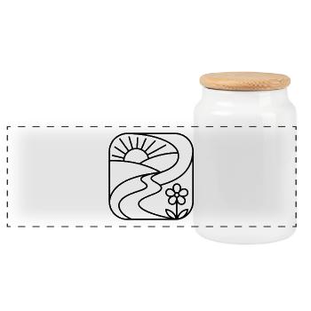 Randonnée : cadeau des montagnes - Boîte à biscuits avec couvercle en bois - blanc - Devant