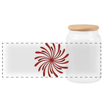 firework - Panoramic Cookie Jar with Wooden Lid - white - Front