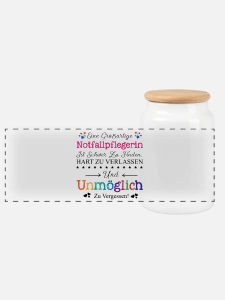 Notfallpflegerin Beruf Geschenk Abschied Pflegerin - Panorama Keksdose mit Holzdeckel - Weiß