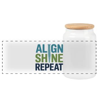 Licensed Clinical Specialist Spinal Wellness Gear  - Panoramic Cookie Jar with Wooden Lid - white - Front