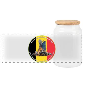 Manifestations des agriculteurs à Bruxelles 2025 - Boîte à biscuits avec couvercle en bois - blanc - Devant