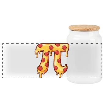 Pizza Pi, nerd de la nourriture drôle, amateur de jeux de mots de maths - Boîte à biscuits avec couvercle en bois - blanc - Devant