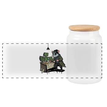 Hacker Rat Détective Deep State Tracking - Boîte à biscuits avec couvercle en bois - blanc - Devant