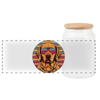 Sun Dog Retro Sunglasses - Panoramic Cookie Jar with Wooden Lid - white - Front