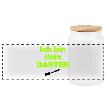 I'm Your Darter, Neon Style, Star War Style - Panoramic Cookie Jar with Wooden Lid - white - Front