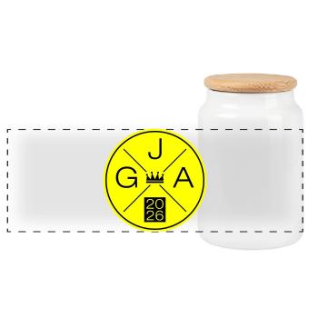 JGA 2026 - Panoramic Cookie Jar with Wooden Lid - white - Front