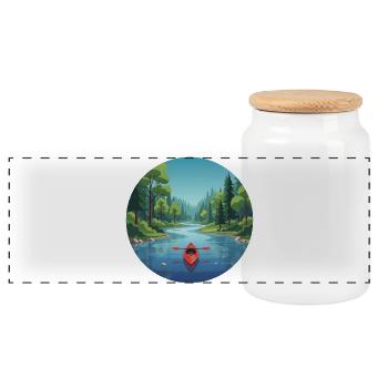 Kanu Kajak Ruderboot Canadier - Panorama Keksdose mit Holzdeckel - Weiß - Vorne
