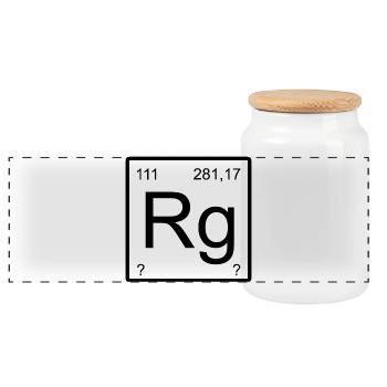 Roentgenium Minimal Design - Boîte à biscuits avec couvercle en bois - blanc - Devant