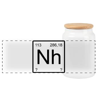 Quadrant du symbole du nihonium - Boîte à biscuits avec couvercle en bois - blanc - Devant