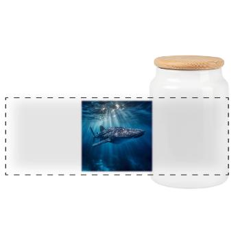 Walhai im Ozean Meeresbewohner Design Natur - Panorama Keksdose mit Holzdeckel - Weiß - Vorne