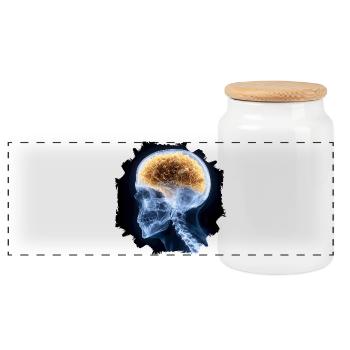 The other day at the X-ray - everything is fine - Panoramic Cookie Jar with Wooden Lid - white - Front