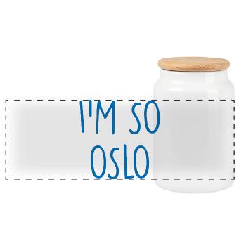Oslo, Norvège, Norvège, Norvège - Boîte à biscuits avec couvercle en bois - blanc - Devant