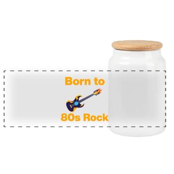 Né dans le rock des années 80, les riffs de feu ! Rock 'n ́Roll - Boîte à biscuits avec couvercle en bois - blanc - Devant