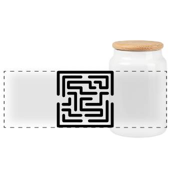 Escape-Spiel - Panorama Keksdose mit Holzdeckel - Weiß - Vorne