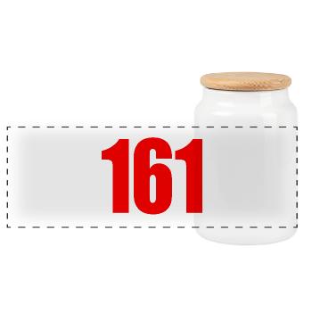 161 – Antifa Code Statement - Panoramic Cookie Jar with Wooden Lid - white - Front