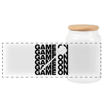 Game On: Dart Attack! ONEHUNDRETEIGHTY, Arrow white - Panoramic Cookie Jar with Wooden Lid - white - Front