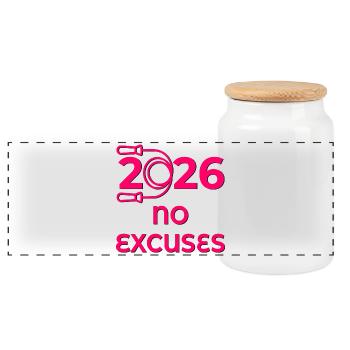 Saut à corde 2026 - Boîte à biscuits avec couvercle en bois - blanc - Devant