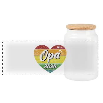 Grand-père 2026 Futur grand-père Grand-père rétro vintage - Boîte à biscuits avec couvercle en bois - blanc - Devant