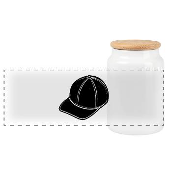 Rap cap - Panoramic Cookie Jar with Wooden Lid - white - Front