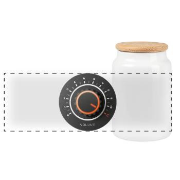 HIGH VOLUME 11 - sound & vision - Panoramic Cookie Jar with Wooden Lid - white - Front