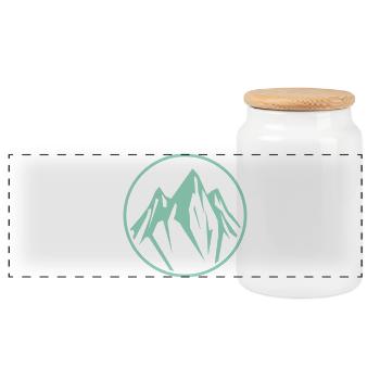 Mountains Mountains - Panoramic Cookie Jar with Wooden Lid - white - Front