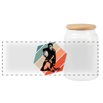 Motif classique du floorball - Boîte à biscuits avec couvercle en bois - blanc - Devant